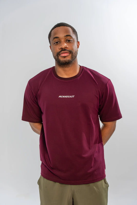 Daily Essentials Semi-Oversized Tee - Burgundy