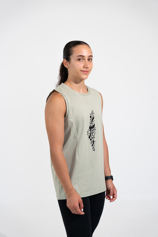 Tank Top - Palestine Calligraphy - Pistachio
