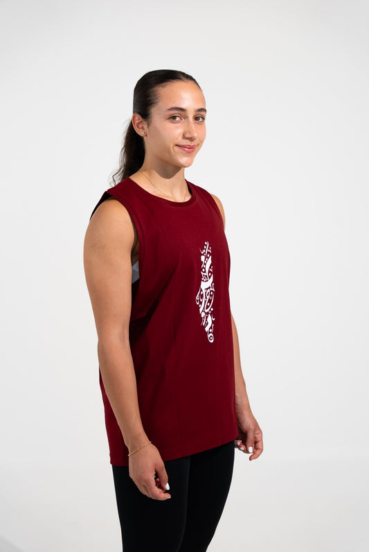 Tank Top - Palestine Calligraphy - Burgundy