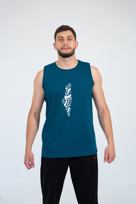 Tank Top - Palestine Calligraphy - Egyptian Blue