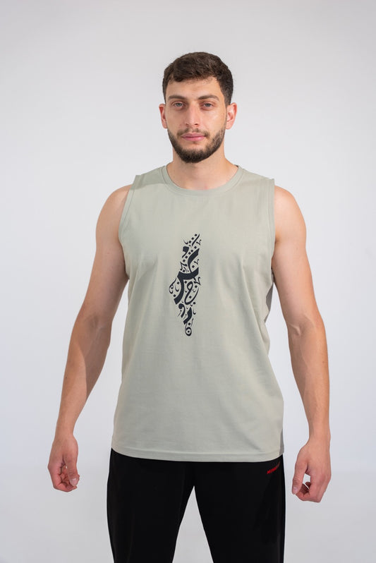 Tank Top - Palestine Calligraphy - Pistachio