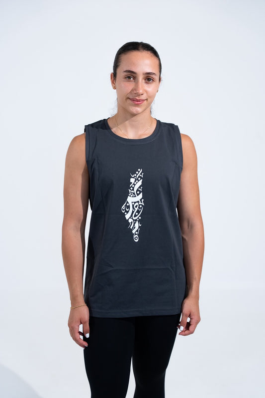 Tank Top - Palestine Calligraphy - Grey
