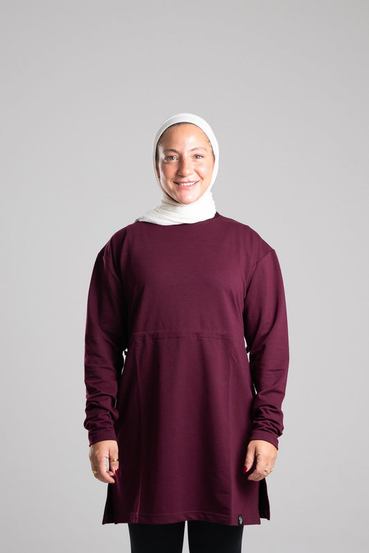 Shift Tunic Long Sleeve - Burgundy