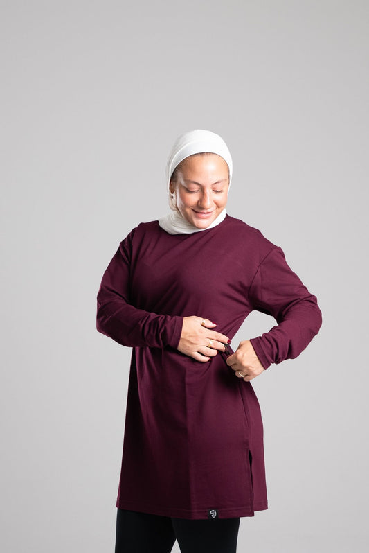 Shift Tunic Long Sleeve - Burgundy