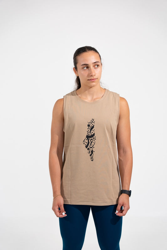 Tank Top - Palestine Calligraphy - Mocha