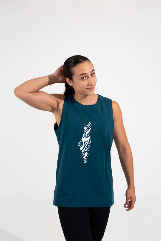 Tank Top - Palestine Calligraphy - Egyptian Blue